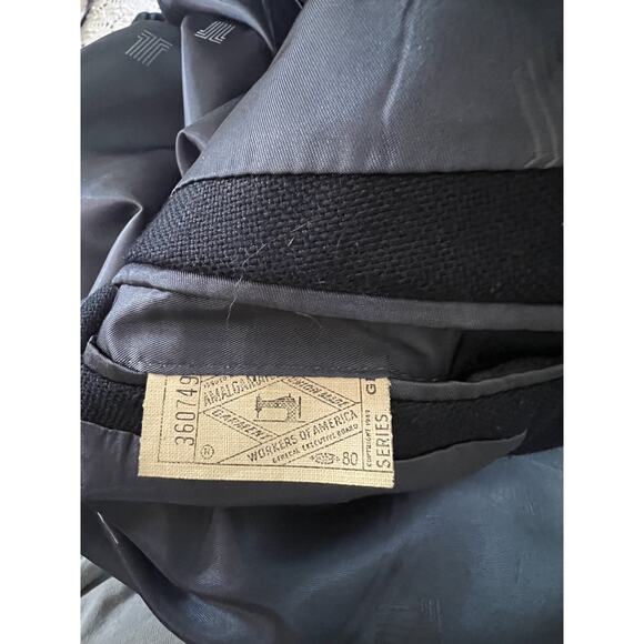 Vintage Lanvin men’s Navy Blue Two Button Blazer Jacket military gold - Picture 11 of 13